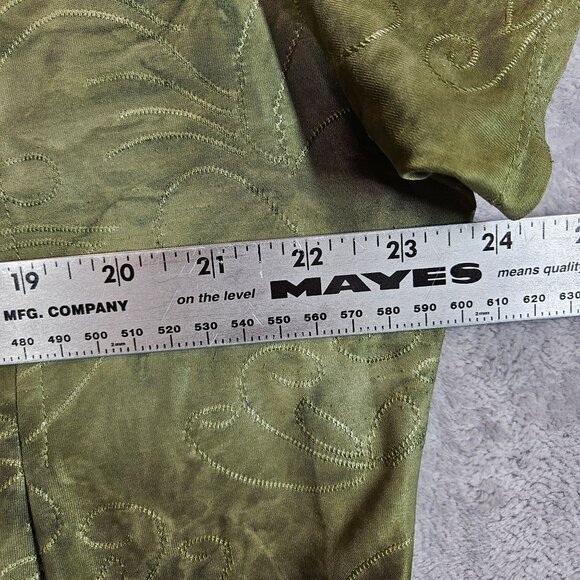 Shannon Ford Tunic Top Womens 2X Green Short Sleeve Pleated flowy slinky office - Picture 5 of 12